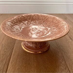 Antique 1880s Majolica ETRUSCAN Classical Cupid Vine Mythology CakeStand Compote